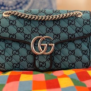 Authentic Gucci GG Marmont Multicolor small shoulder bag